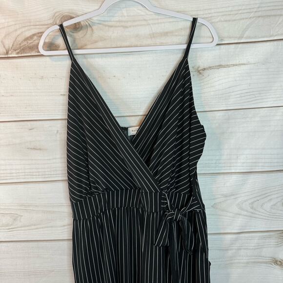 Kaileigh Black and White Striped Sleeveless Midi Jumpsuit Size 3X - Picture 3 of 7